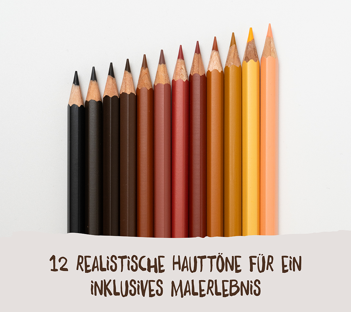 12 Hautfarben-Buntstifte (Deutsche Version)