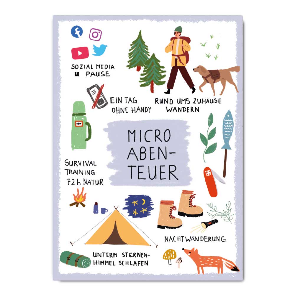 Microabenteuer Postkarte