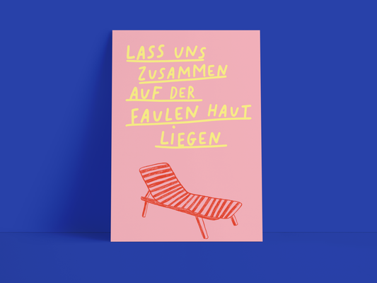 Postkarte / Zusammen liegen /  Sommer / Spruch / DIN A6