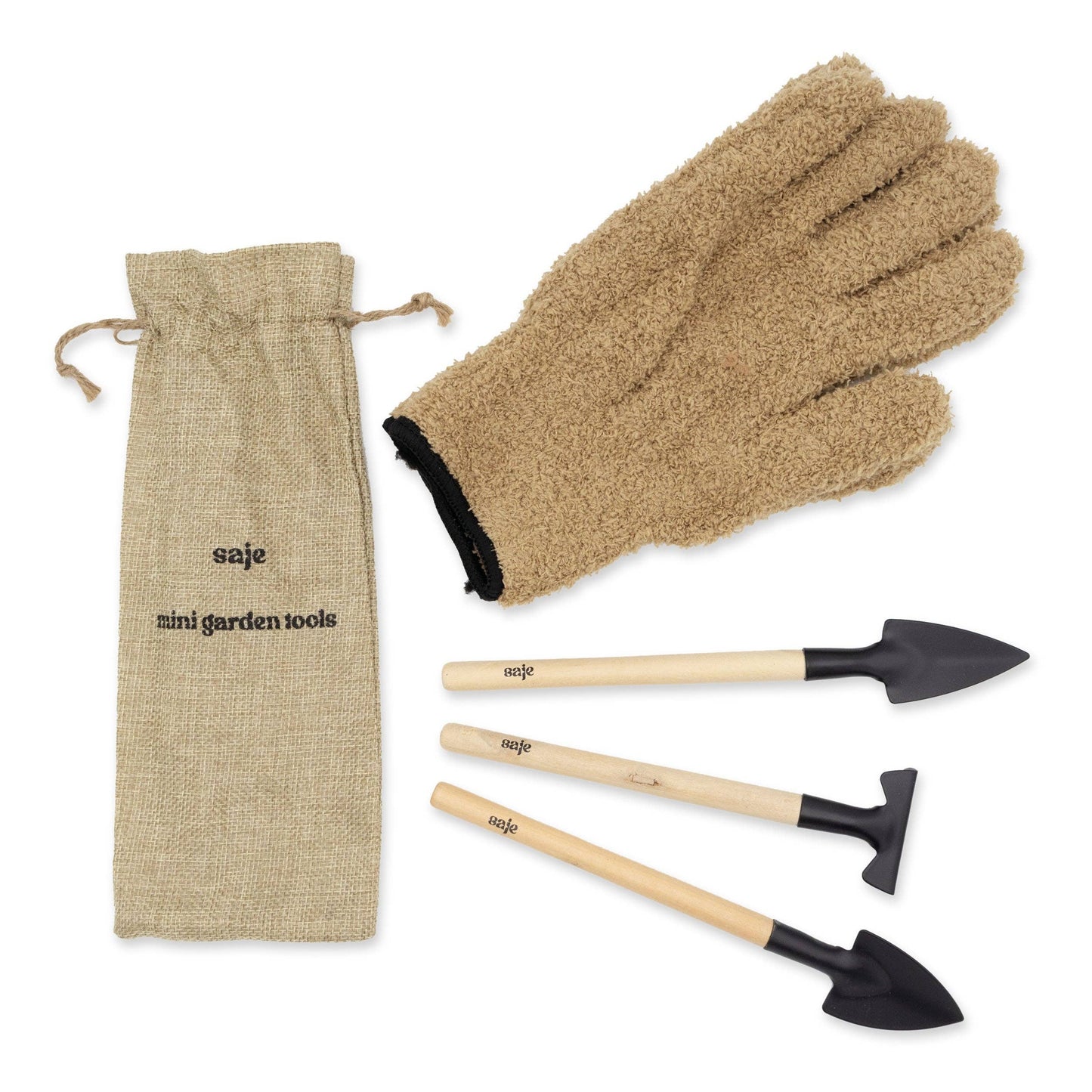 Saje Zimmerpflanzen-Pflegeset - Blätterstaub-Handschuhe und Mini-Werkzeuge
