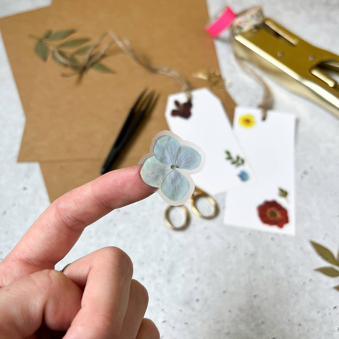 Stickerbogen Gepresste Blumen