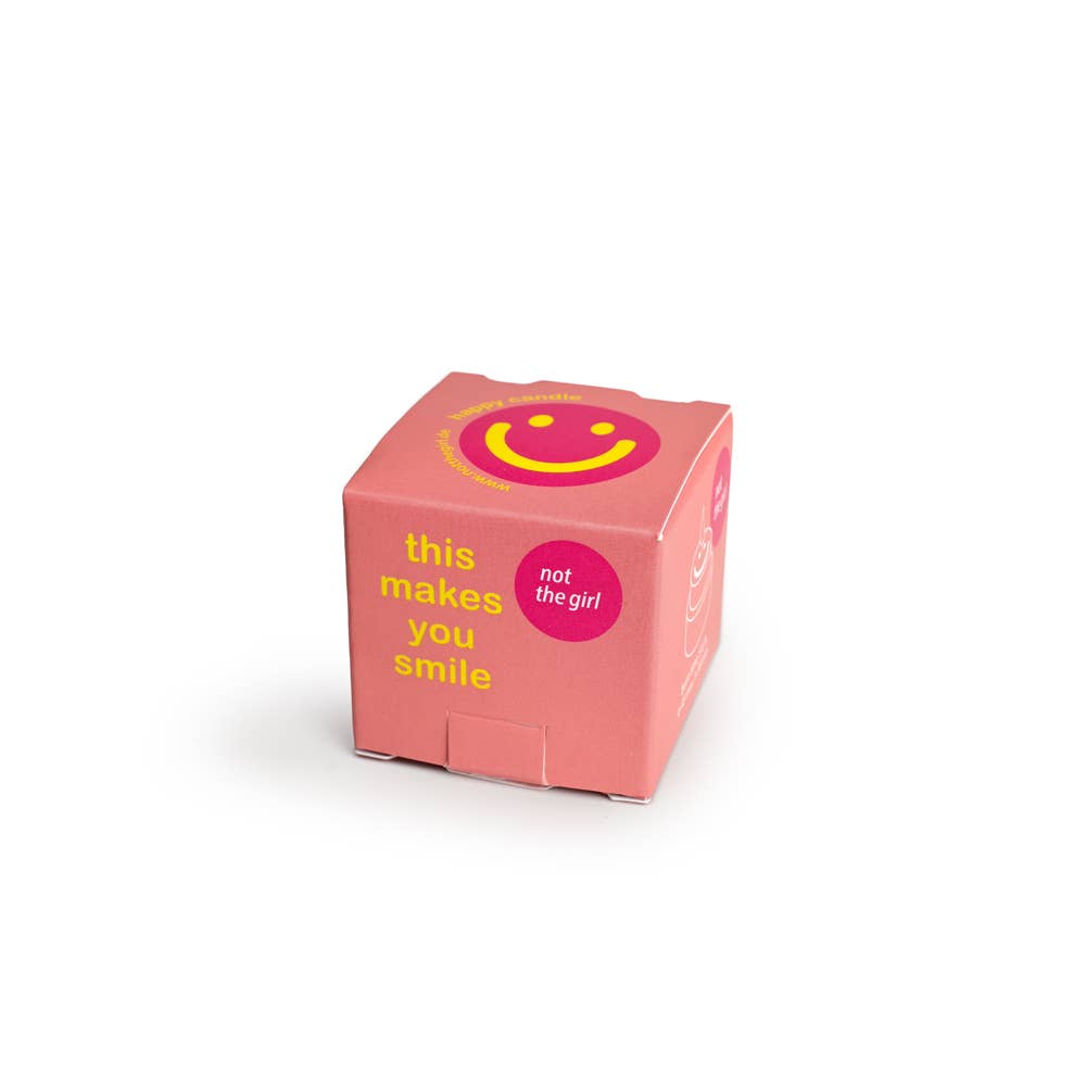 HAPPY CANDLE small neonpink / gelb