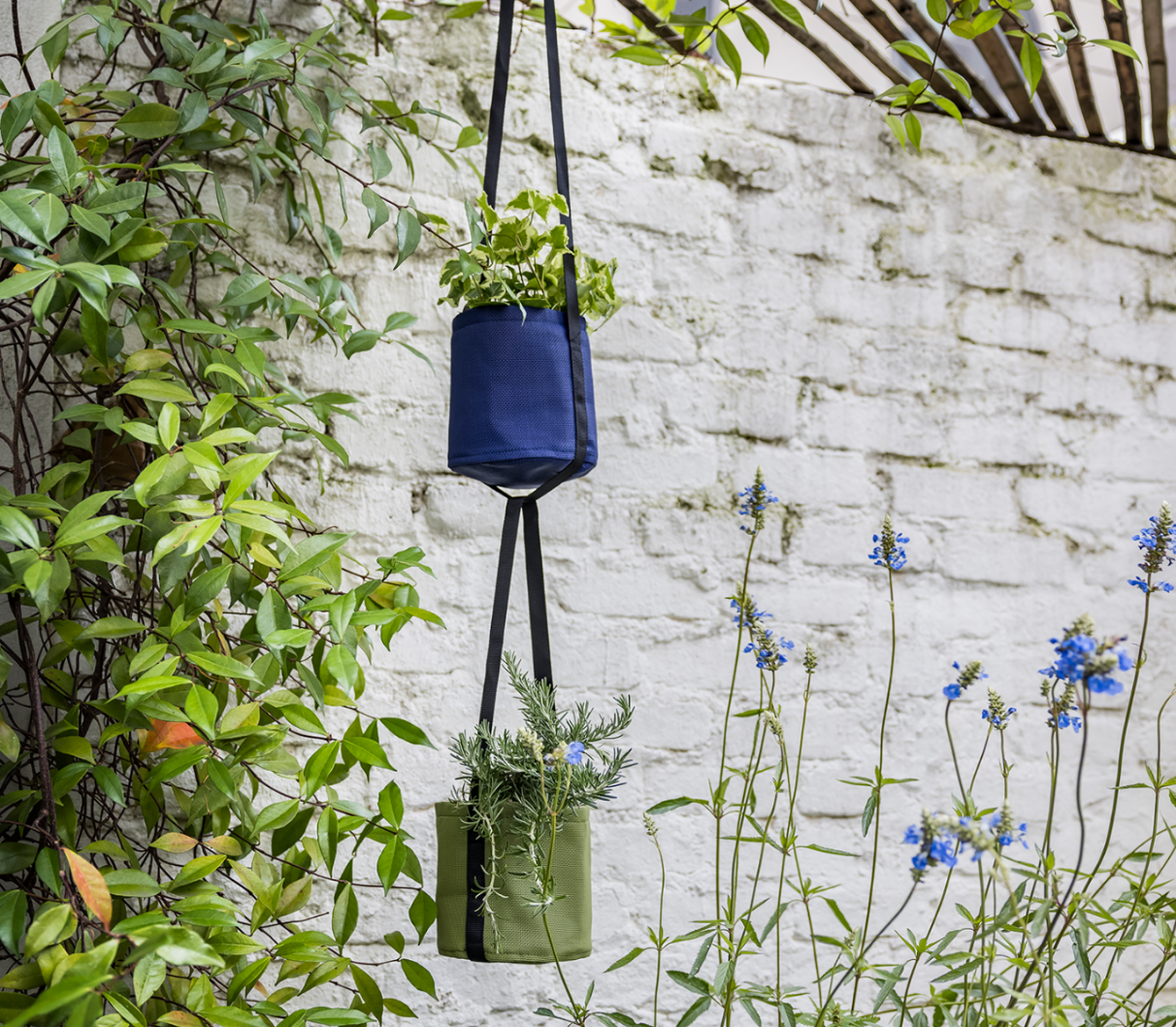 SALE: Runder Hängetopf 3L indigo /gelb