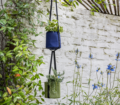 SALE: Runder Hängetopf 3L indigo /gelb