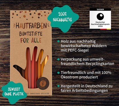 12 Hautfarben-Buntstifte (Deutsche Version)