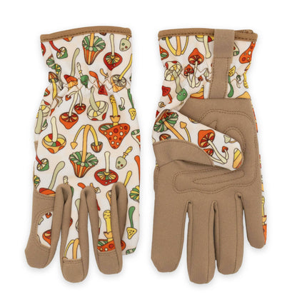 Saje Gartenhandschuhe für Damen – Einheitsgröße – Retro-Motiv mit Pilzen